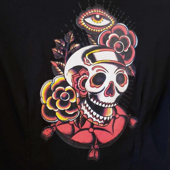 TATTOO CROSSOVER black Pinup bowling dress - Picture 5 of 12